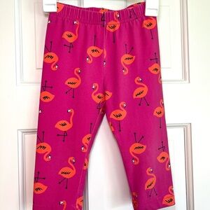Hanna Andersson 4T Pink Crop Leggings  with Flamingo Print